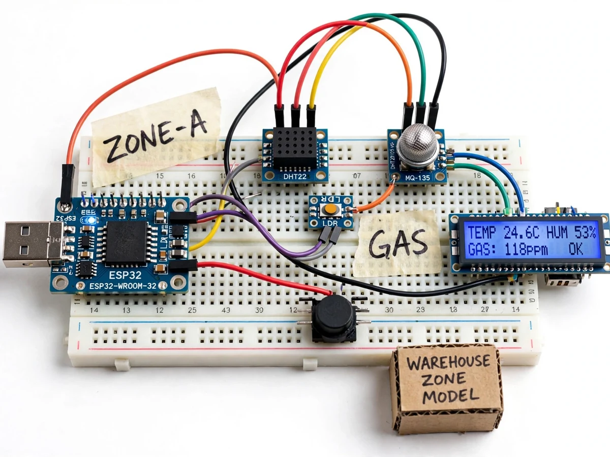 Warehouse Environment Monitor using ESP32 — project thumbnail preview
