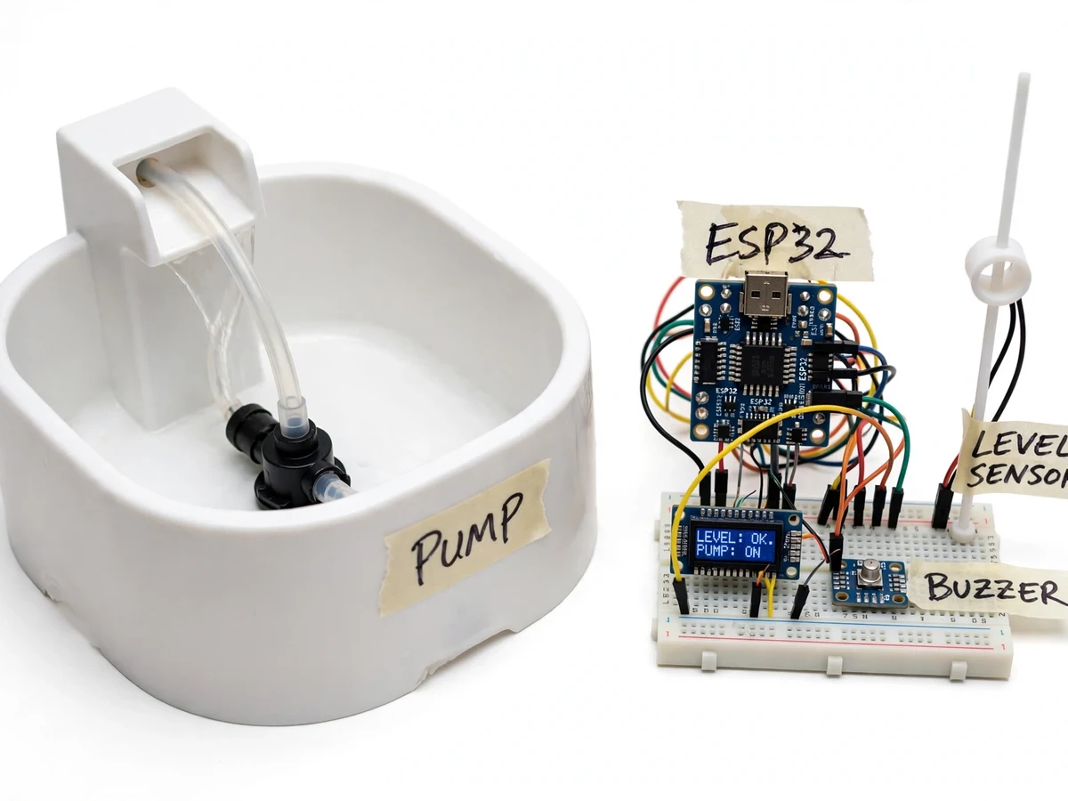 Automatic Water Tank Pump Controller with Level Monitoring and Dry-Run Protection — project thumbnail preview