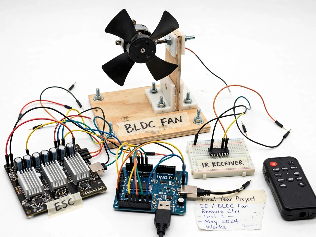 BLDC Ceiling Fan Demo with Remote Control — project thumbnail preview