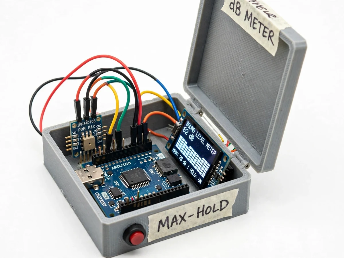 MEMS Sound Level Meter with Max-Hold Display — project thumbnail preview