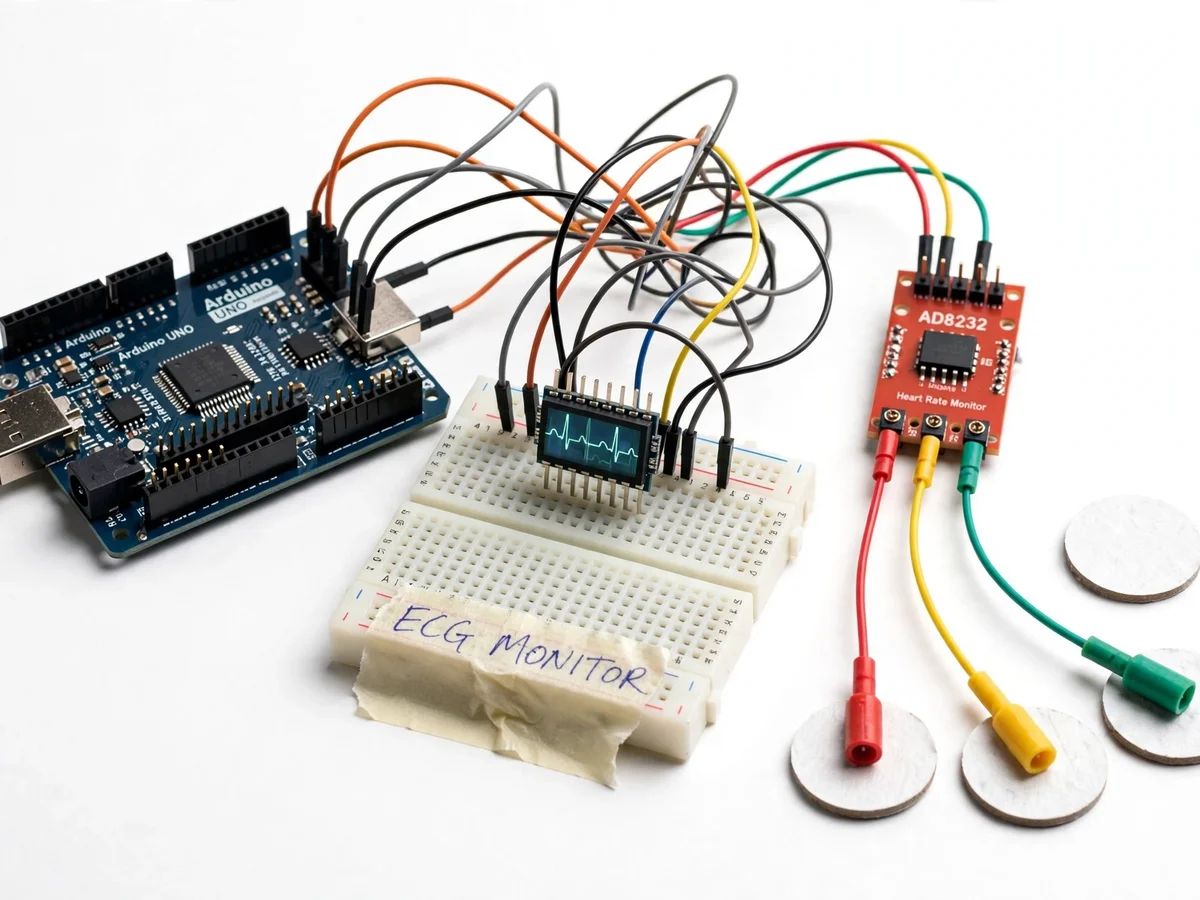 ECG Monitor with Mobile App Display — project thumbnail preview