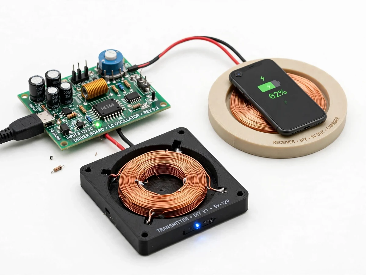 Wireless mobile charger prototype with hand-wound copper coils