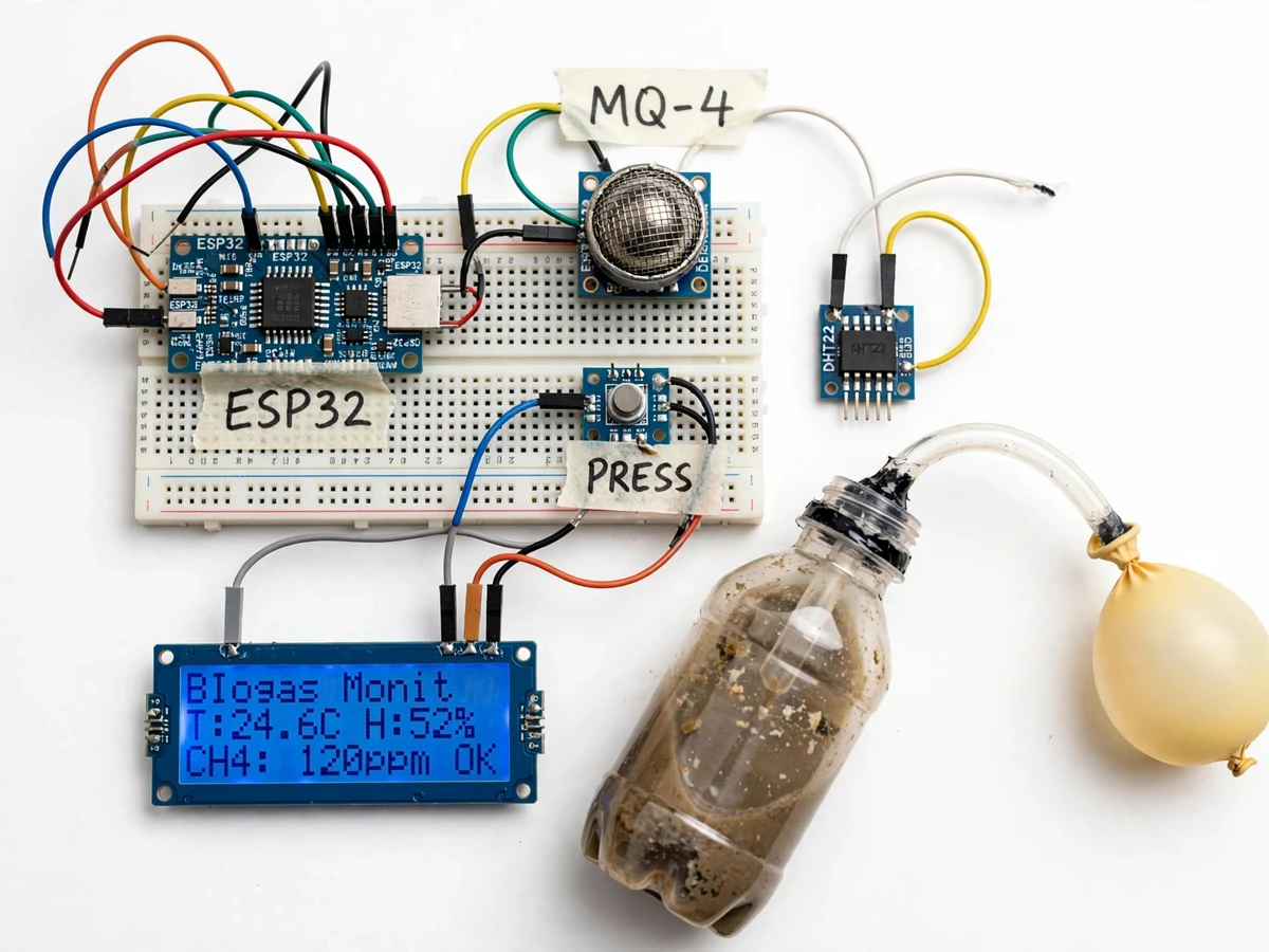 IoT Biogas Digester Monitor with Methane, Pressure and Temperature Sensing — project thumbnail preview