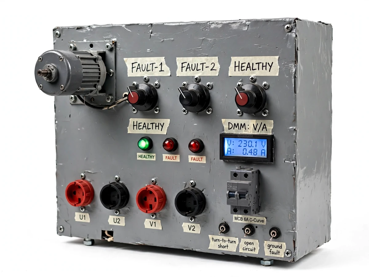 Motor Winding Fault Injection Trainer with Short, Open Circuit and Ground Fault Simulation — project thumbnail preview