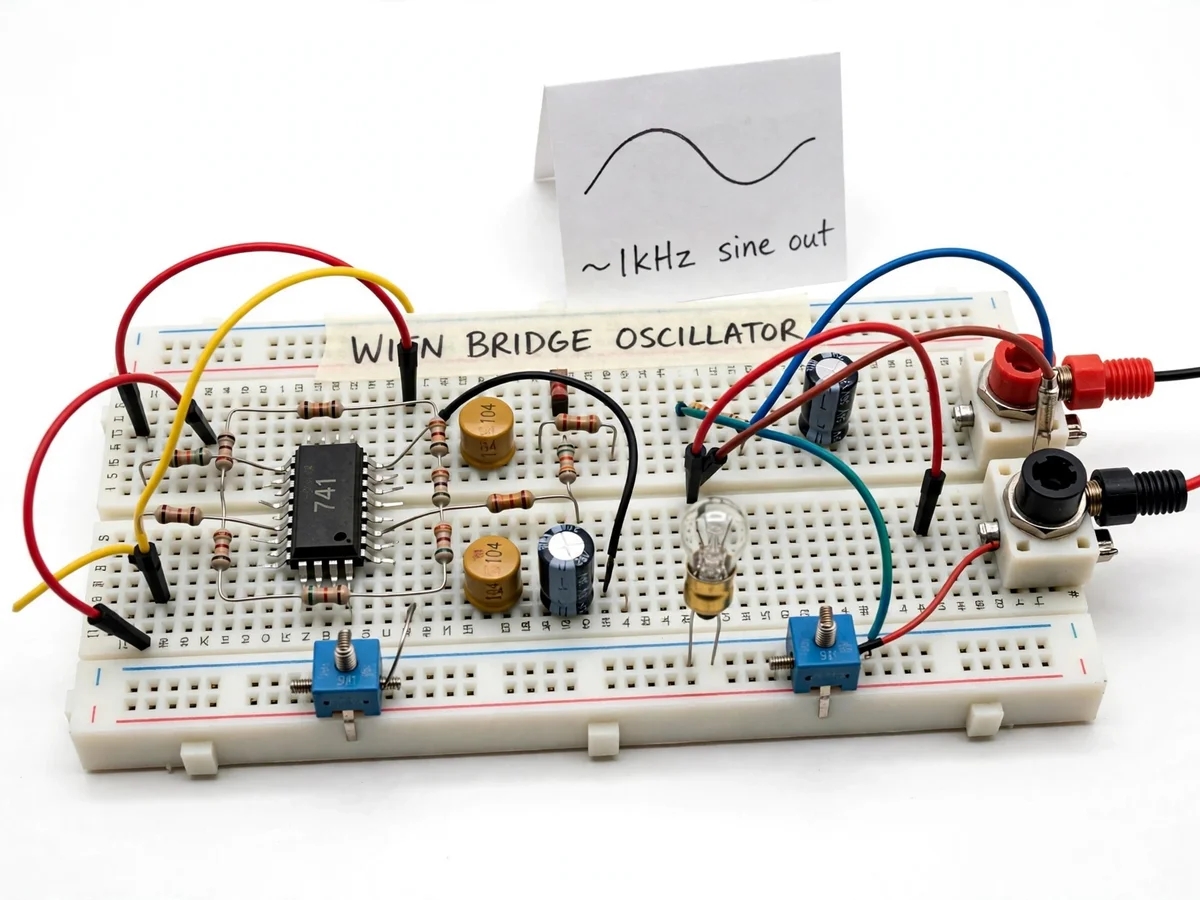 Wien Bridge Oscillator Trainer Kit with Amplitude Stabilization — project thumbnail preview