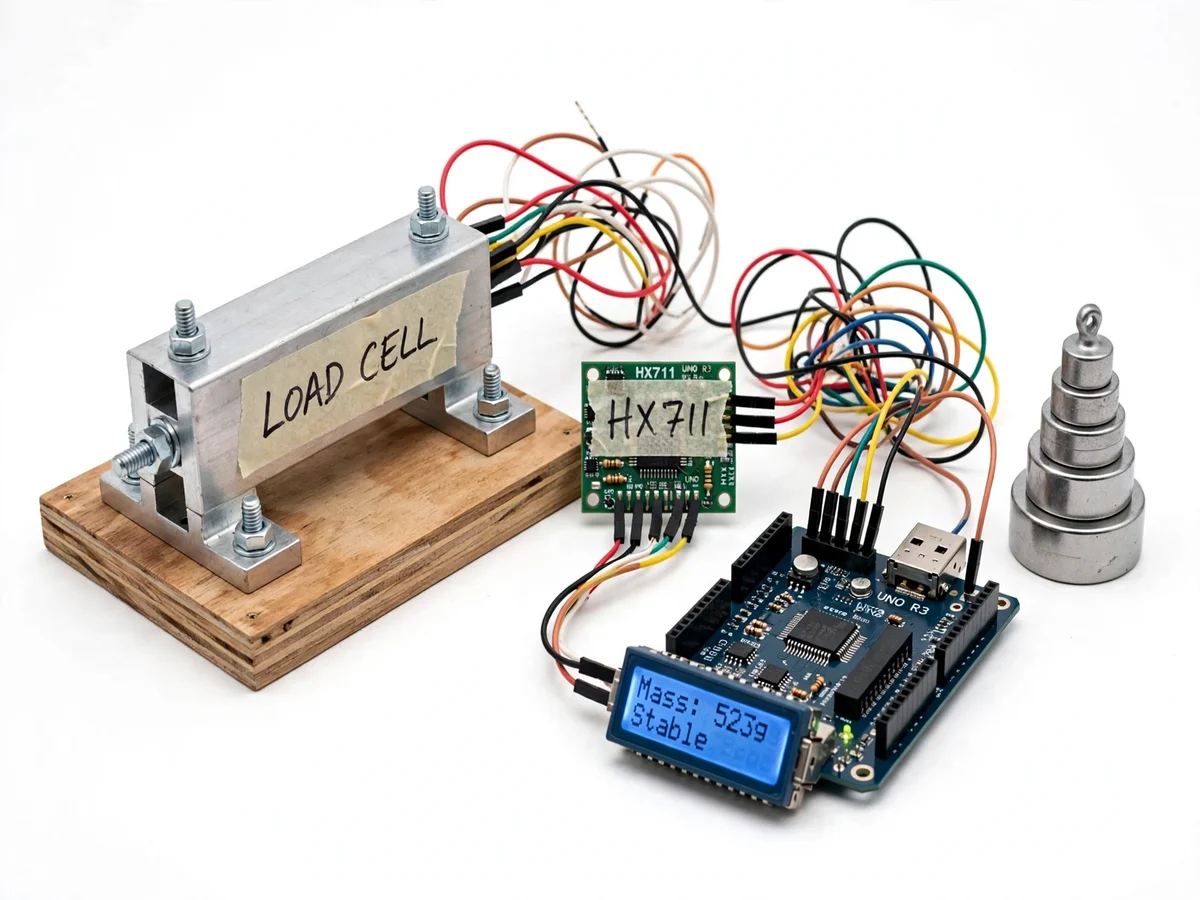 Load-Cell Digital Weighing Scale with HX711 and Arduino — project thumbnail preview