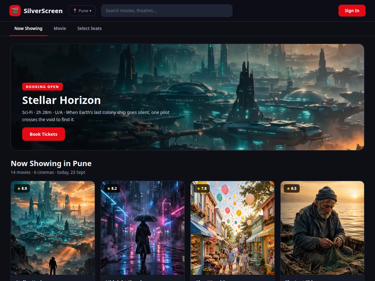 Cinema Ticket Booking Portal with Seat Selection — project thumbnail preview