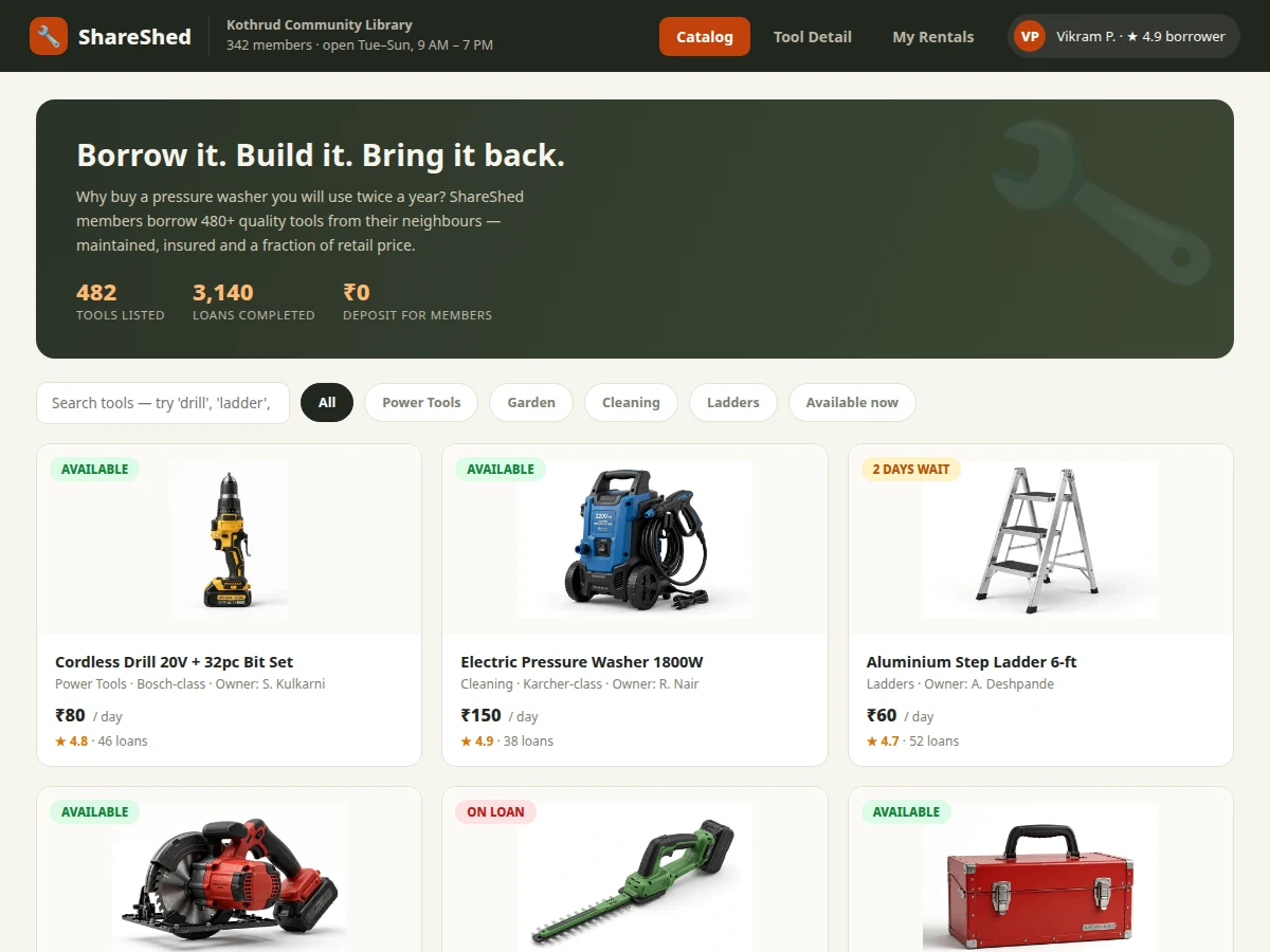Community Tool Lending Library Portal — project thumbnail preview