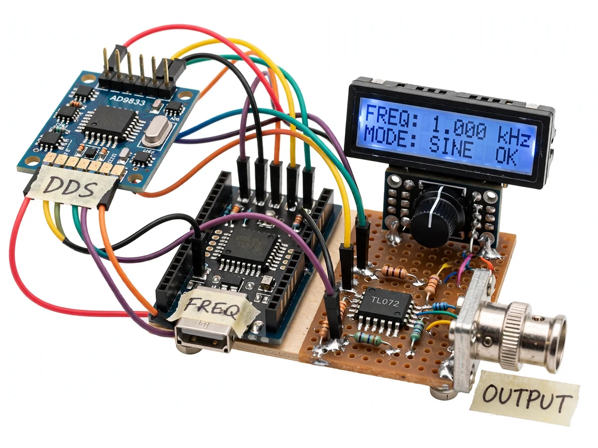 Digital Function Generator with Sine-Square-Triangle Output — project thumbnail preview