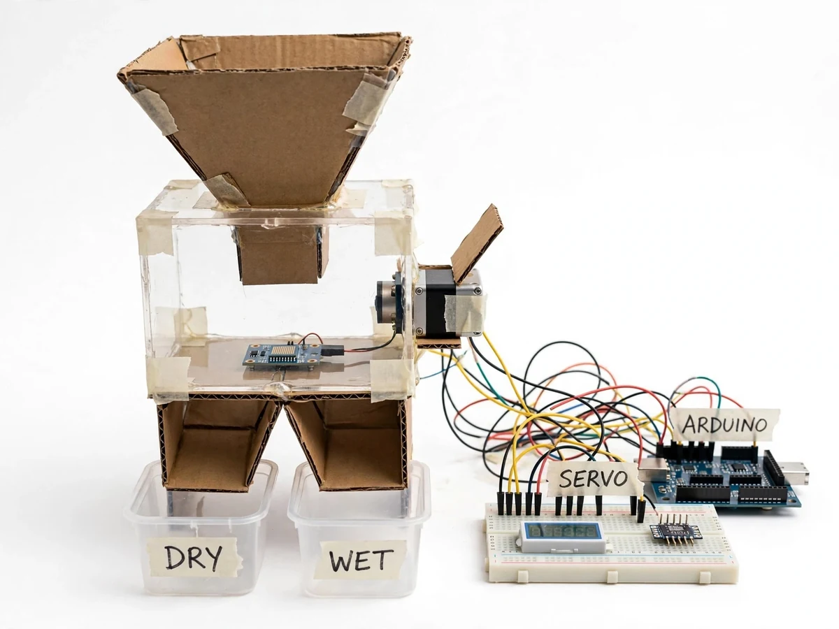 Smart Waste Segregator with Dry and Wet Sorting — project thumbnail preview