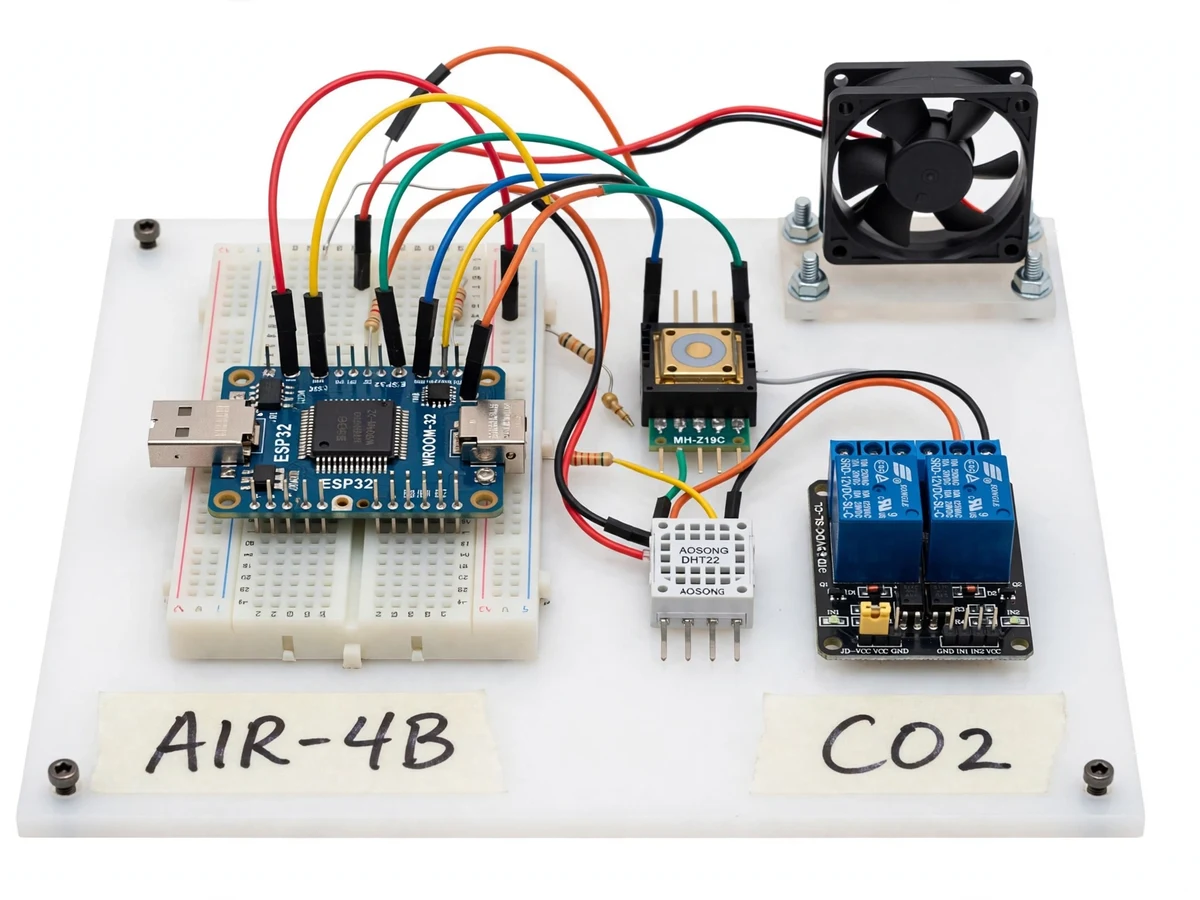 CO2-Driven Classroom Ventilation Controller with Automatic Exhaust Fan Control — project thumbnail preview