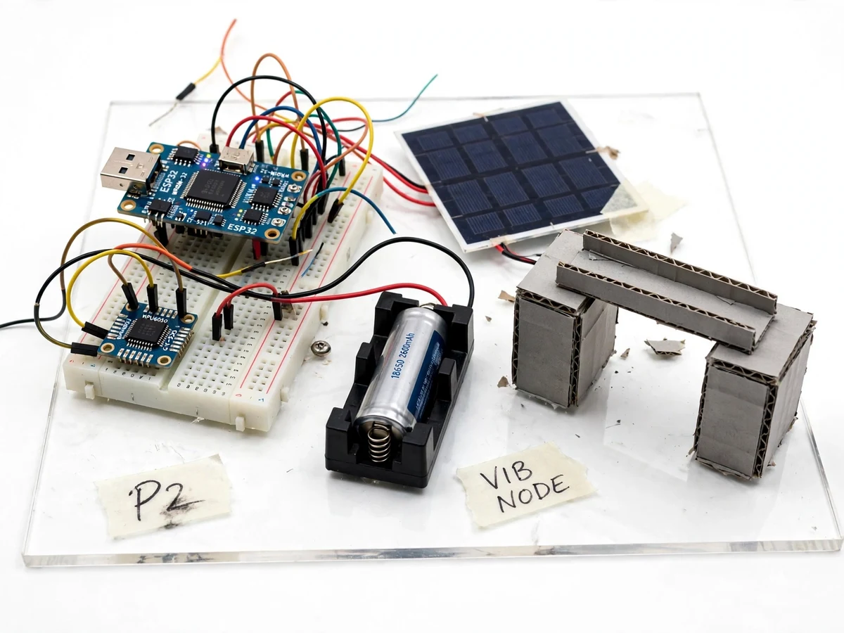 Bridge Vibration and Tilt Structural Health Monitor with Solar Sensor Nodes — project thumbnail preview