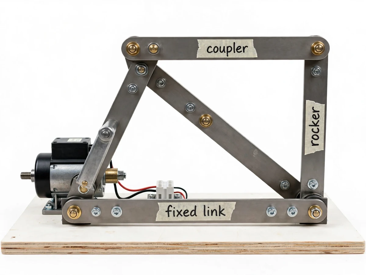 Four-Bar Linkage Grashof Mechanism Demonstration Rig — project thumbnail preview